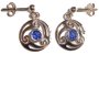 Triskele Birthstone Silver Earrings