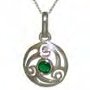 Green Birthstone Silver Pendant
