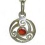 Red Birthstone Silver Pendant