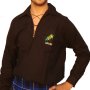 Camisa r�stica negra con tojo bordado