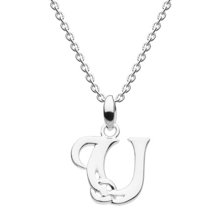 Letter U - Silver Celtic Initial Pendant