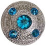 Santiago Knotwork Brooch with Blue Stones