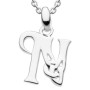 Letter N - Silver Celtic Initial Pendant