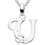 Letter U - Silver Celtic Initial Pendant