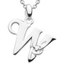 Letter W - Silver Celtic Initial Pendant