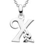 Letter X - Silver Celtic Initial Pendant